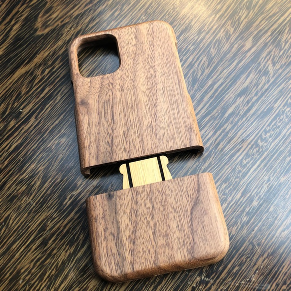 受注生産 職人手作り iPhoneケース 木製ケース 天然木 木目調 ウッドケース 無垢材 高級 大人 木工 エコ 木目 3枚目の画像