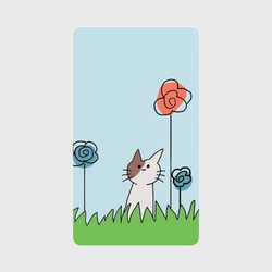 花とネコのモバイルバッテリー 1枚目の画像