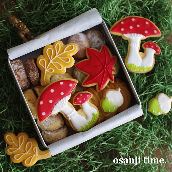 キノコのクッキー缶 クッキー 菓子工房 osanji time. 通販