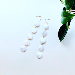 14kgf gold genuine pearl 淡水パール ハート 真珠(フックチェーン