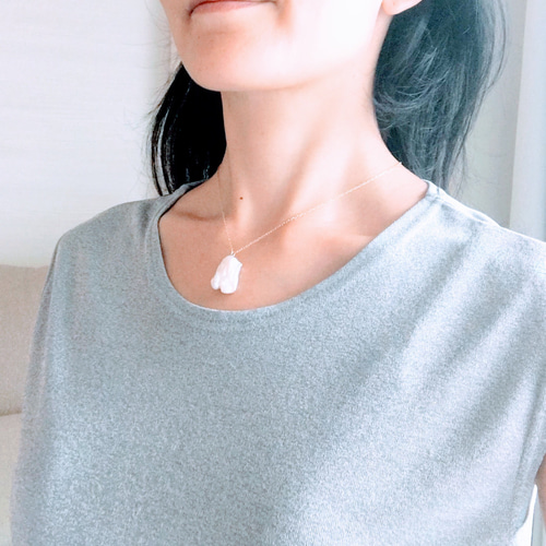 真*美様 14k 淡水パール　ネックレス 天然 オイスターバロック 淡水パール ネックレス ホワイト | IKENAGA