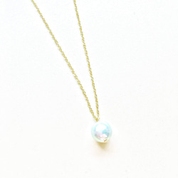 《Creema 10週年紀念》18k金正品珍珠Akoya珍珠珍珠（項鍊）藍灰色 第4張的照片