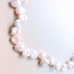 14kgf gold pearl バロックパール 真珠（ネックレス）ホワイト 2枚目の画像