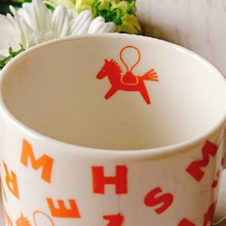 元気が出る美しいオレンジ色のマグカップ　陶器マグカップ 3枚目の画像