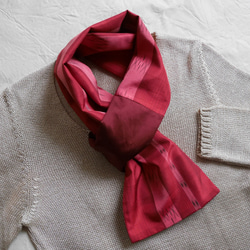 米沢琉球紬スカーフポケットつき（受注生産）-草木染着物地（古布）から 3枚目の画像