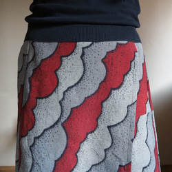 秋色雲模様ラップスカート【受注制作】-綿着物（古布）から 1枚目の画像