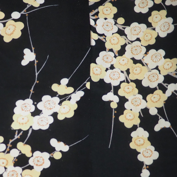 【Creema限定セット】満開の梅の春待ちあったかスカートとスカーフ・一点もの【受注制作】-小紋着物地（古布）から 5枚目の画像