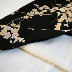 【Creema限定セット】満開の梅の春待ちあったかスカートとスカーフ・一点もの【受注制作】-小紋着物地（古布）から 4枚目の画像