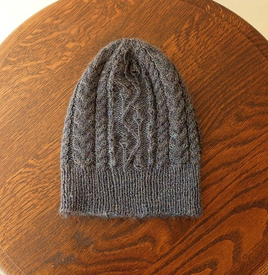 秋冬 手編み KNIT CAP　”TSUTA"-ocean