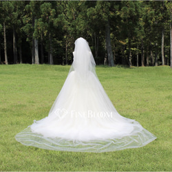 ウェディングロングベール 3m FINEBLOOM ギャザー無し ギャザーなし＊ワイド3m幅＊上品キレイなシンプルベール（300