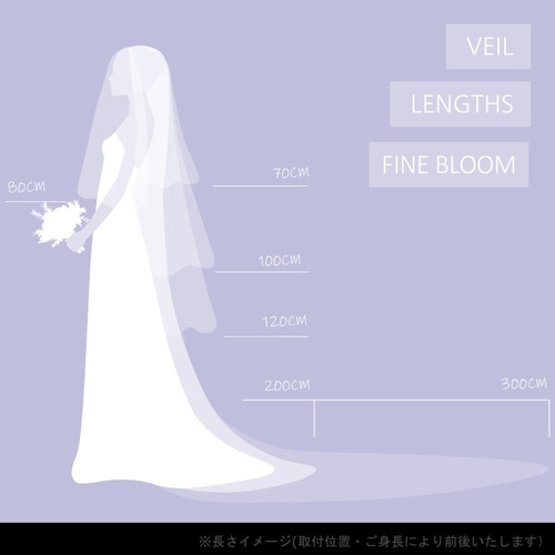 オフホワイト　ウェディング　ベール　幅広300cm　70+290cm