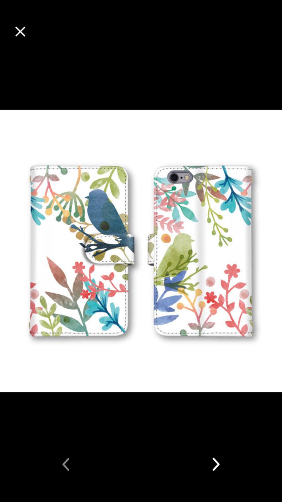 可愛い 植物 鳥 手帳型ケース カバー 送料無料 お洒落 スマホケース iPhone他多数機種 1枚目の画像