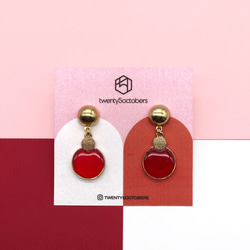 聖誕紅耳環 • 樹脂耳環 • Red Christmas Baubles Earrings • t5o 第2張的照片