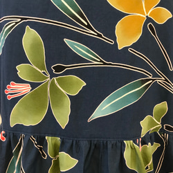 浴衣リメイク　胸元カシュクールのチュニック　南国の花柄　Ｌサイズ 6枚目の画像