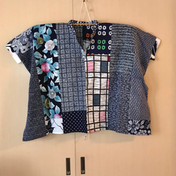 浴衣リメイクのポンチョみたいなトップス フリーサイズ シャツ 古布