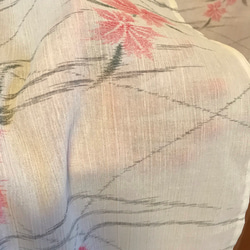 涼しげな暖簾  ショートタイプ  着物リメイク紅花 5枚目の画像