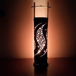 癒し灯火 竹灯籠 No23113 (太 ≒12㎝ ) その他インテリア雑貨 ふ