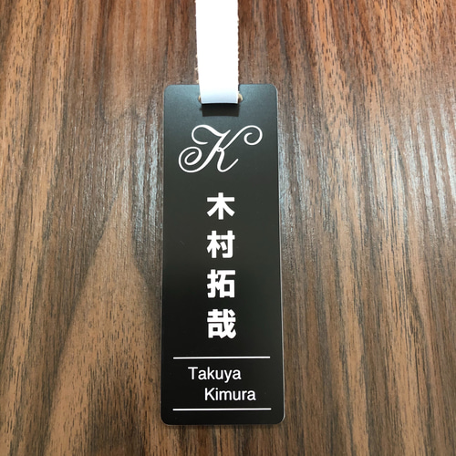 ネームタグ ゴルフ イニシャルタグ ネームプレート ◾︎ 白黒