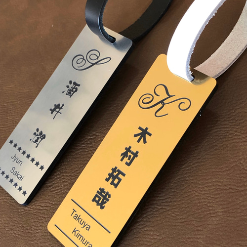 ネームタグ ゴルフ イニシャルタグ ネームプレート ◾︎ ゴールド