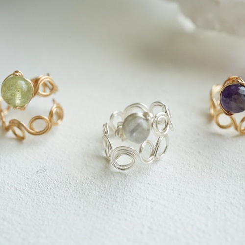 ぐるぐるワイヤーアートの指輪 指輪・リング n's wire art 通販