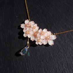 桜のcrystalネックレス【受注製作】 2枚目の画像