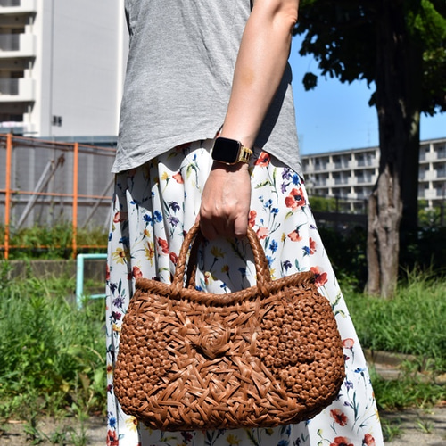 山葡萄バッグ楕円バラ 山葡萄バッグ楕円ニ列バラ 山葡萄バッグ楕円ニ列バラ かごバッグ