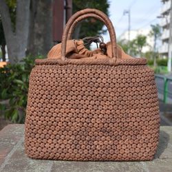 山葡萄籠バッグ ı 連続桝網代編み ı 巾着と中布付き | (約)幅31cmx高さ