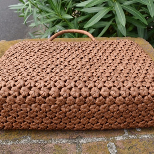 山葡萄手提げ籠バッグ | 六角花結び編み | 巾着と中布付き | (約)幅