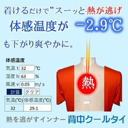 機能性インナー 熱を放出 空調服 着るエアコン 1本で2役 ダイエット器具 熱中症対策グッズ「背中クールタイ」 6枚目の画像