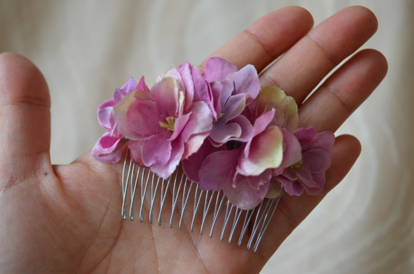 和装・浴衣に！　アーティフィシャル紫陽花の髪飾り　 2枚目の画像