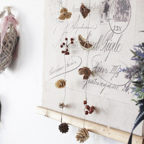 木ノ実のガーランド vintage garland ❀*♫ 秋の木ノ実のガーランド