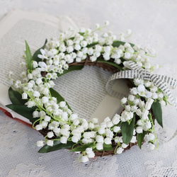 すずらんのリース18㎝/アーティフィシャルフラワー [No.201000] リース