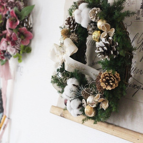 クリスマスリース（Mサイズ） プリザーブドフラワー petit chocolat