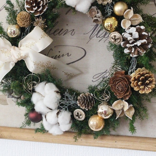 クリスマスリース（Mサイズ） プリザーブドフラワー petit chocolat