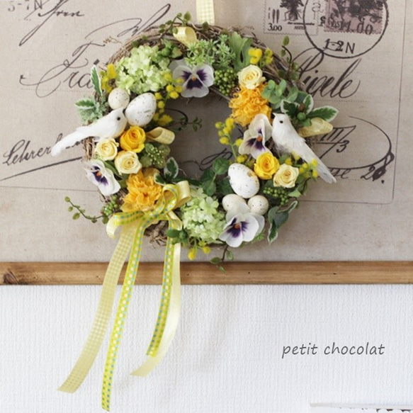 イースターリース プリザーブドフラワー petit chocolat 通販 3717094