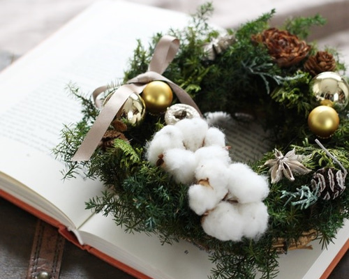 ミニクリスマスリース（Mサイズ） プリザーブドフラワー petit