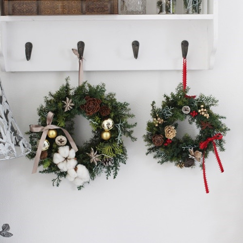 ミニクリスマスリース（Mサイズ） プリザーブドフラワー petit