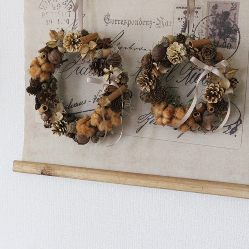 木の実たっぷりリースS ドライフラワー petit chocolat 通販 4846791