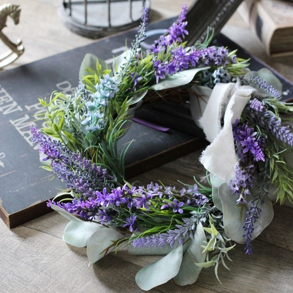 ラベンダーとユーカリのリース