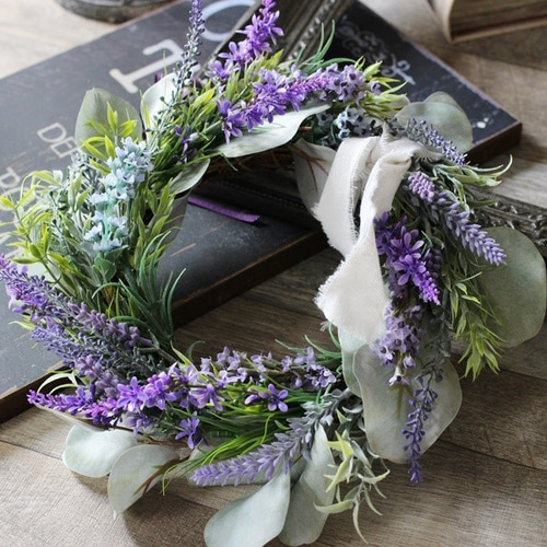 ラベンダーとユーカリのリース アートフラワー petit chocolat 通販  