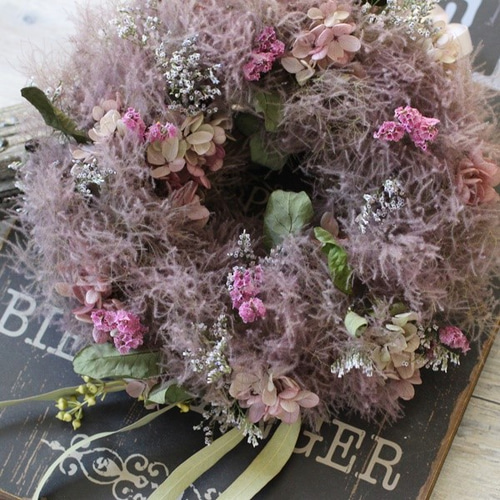 2.スモークツリー丸リース スモークツリーのドライリース リース petit chocolat 通販 7692458