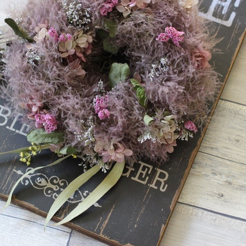 スモークツリーのドライリース リース petit chocolat 通販 7692458