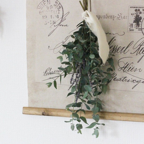 ユーカリとラベンダーのスワッグ ドライフラワー petit chocolat