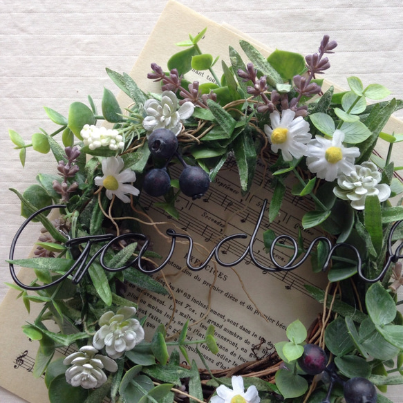 herb garden wreath(アーティフィシャルフラワー) 3枚目の画像