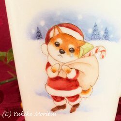 迷子サンタのマグカップ【柴犬】 2枚目の画像