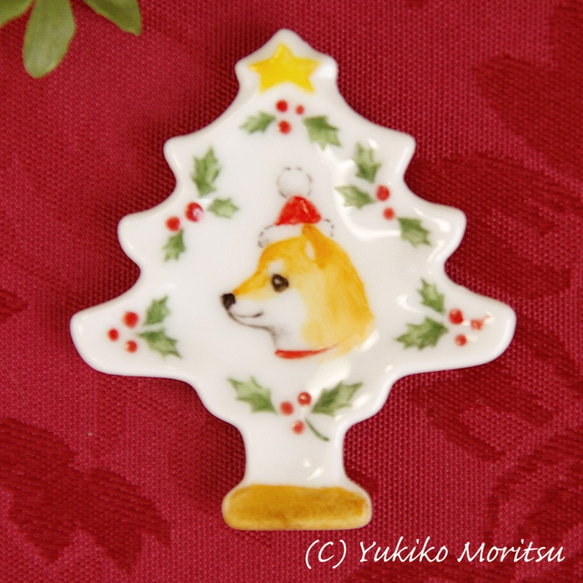 柴犬クリスマスツリー型スプーンレスト 1枚目の画像