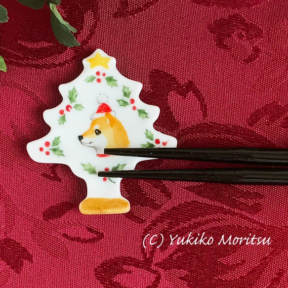 柴犬クリスマスツリー型スプーンレスト 3枚目の画像