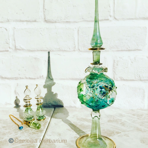 NO.56 エジプシャングラスハーバリウム【Sサイズ】グリーン系