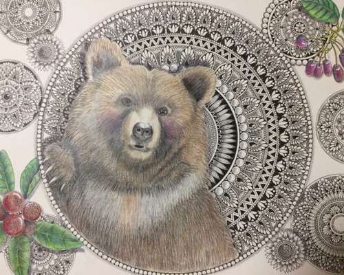 正規品】 一点物イラストアート】Killer Bear【F0号】現代アート