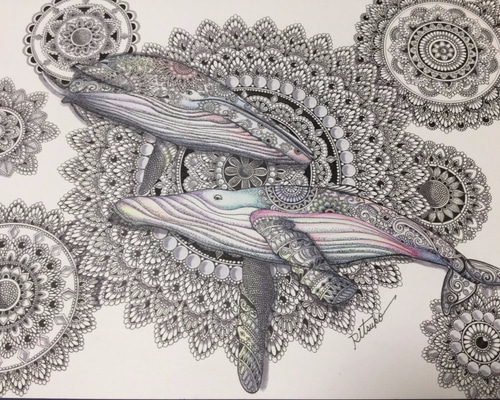 原画】オリジナルボールペン画作品 タツノオトシゴ〈廃〉